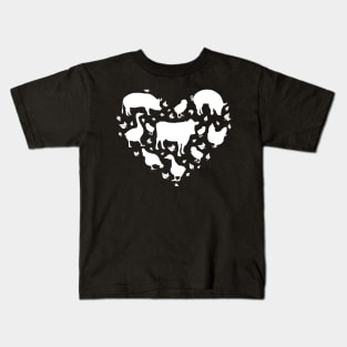 Heartfelt Farm Animal Silhouettes Kids T-Shirt